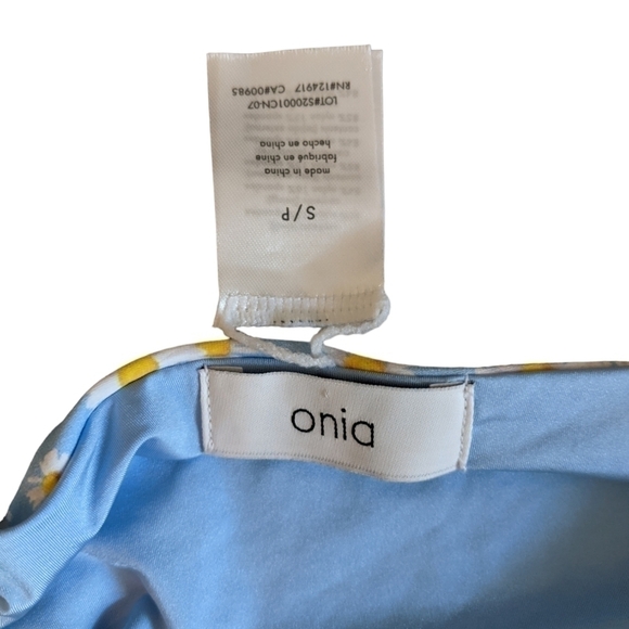 ONIA Anais Blue Daisy Bikini Bottoms High Rise Swim - Picture 4 of 4